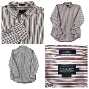Pendleton Bridgeport Striped Cotton Long Sleeve Button Down XL‎